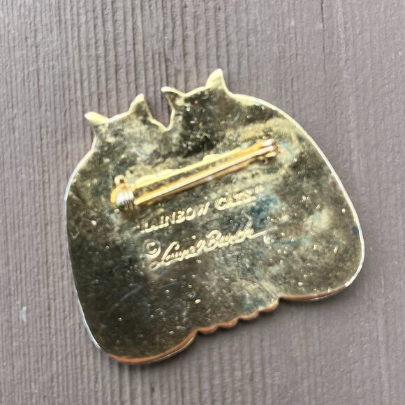 RAINBOW CATS Laurie Burch Brooch Pin - Lovely - Picture 3 of 3